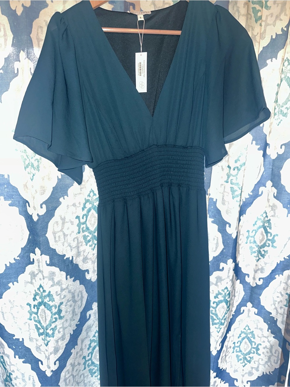 Baltic Born Teal Smocked Midi Dress NWT | Wedding Guest / Formal